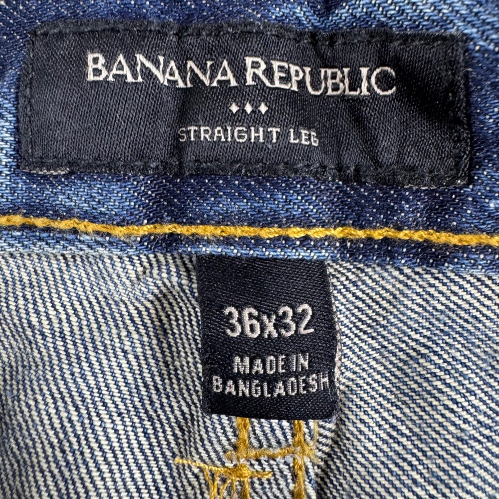 Banana Republic Mens Straight Leg Jeans Medium Wash Blue Denim 36x32 - Picture 5 of 7